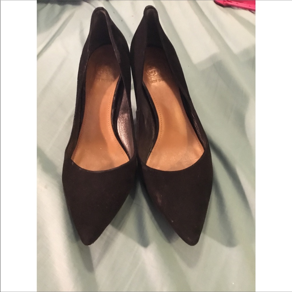 Tory Burch black suede heels - 9.5
